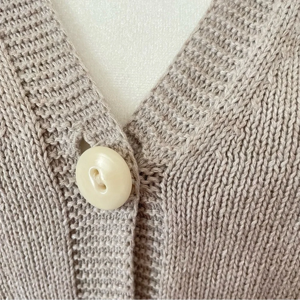Alex Mill Emilia Sweater Vest Oatmeal Cotton Linen - Picture 8 of 9